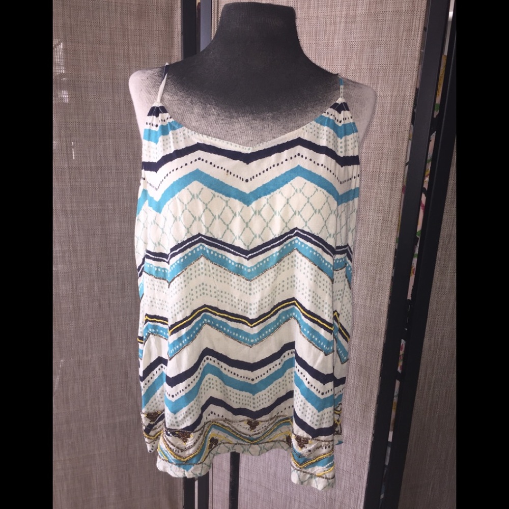Lucky Brand chevron beaded top